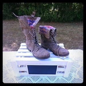 Multi color combat boots